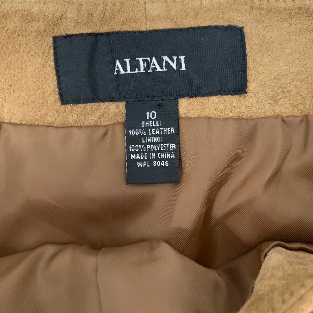 Vintage y2k Alfani Brown Suede Midi Skirt - Size 10
